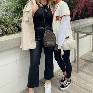 Blank NYC Varick Vegan Leather Crop Kick Flare Pants